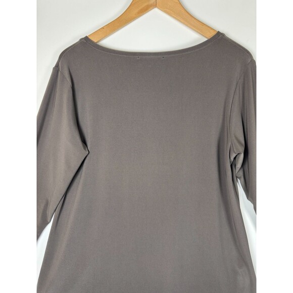 Sympli Womens Tunic Top Size 10 Brown V Neck Stretch Travel Made in Canada - Picture 4 of 12